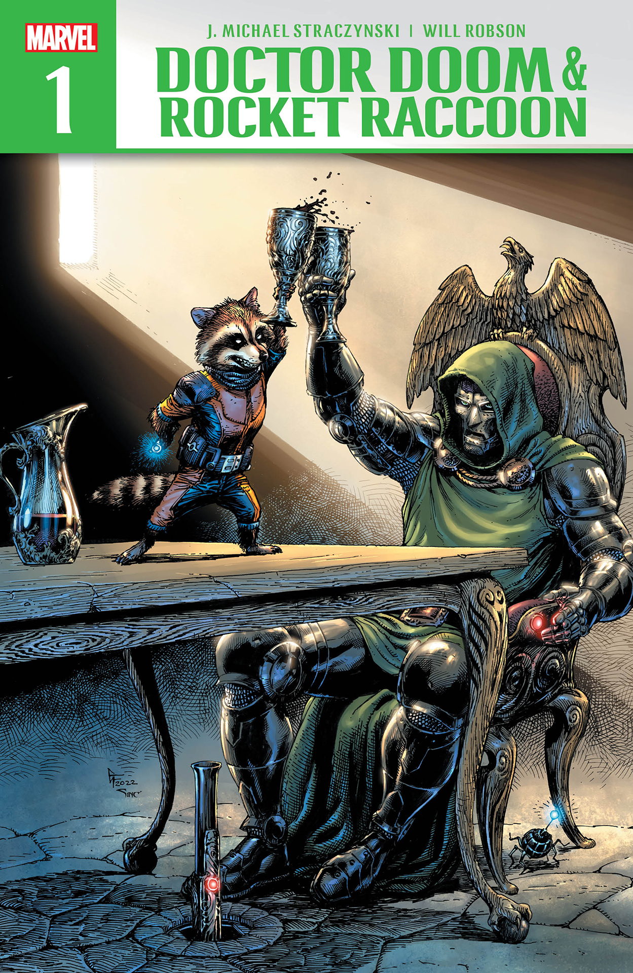 J. Michael Straczynski is writing a series of one-shots starring the weirdly pairings of Marvel characters like Doctor Doom & Rocket Raccoon, Aunt May & Agatha Harkness, and more