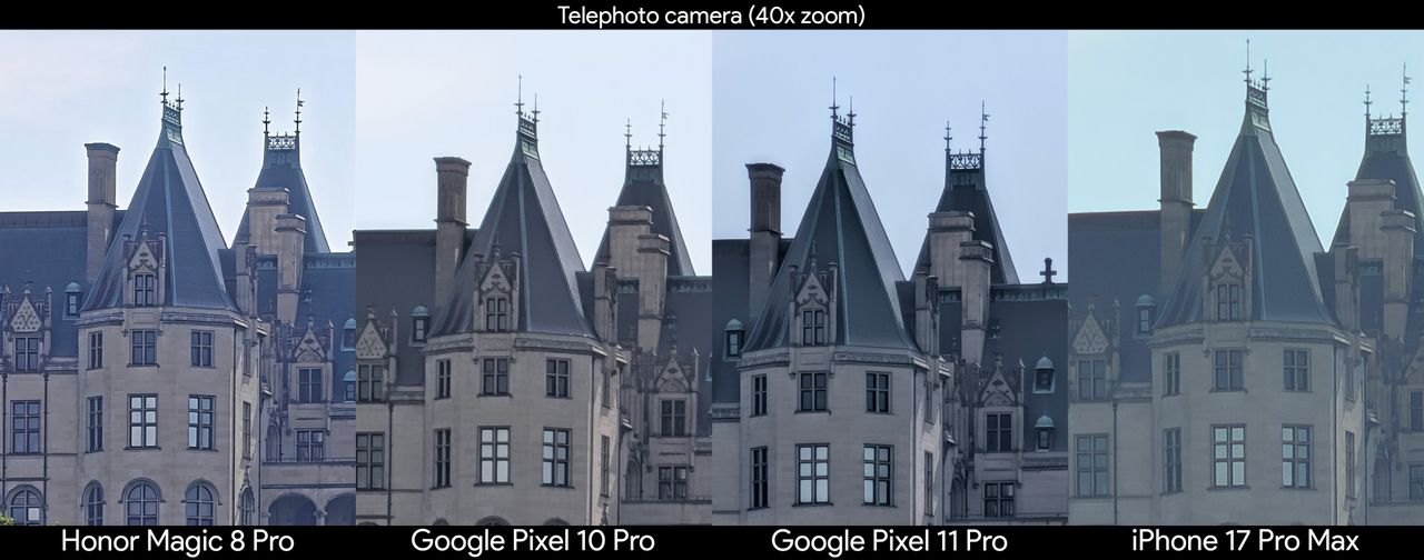 Comparing super zoom photos taken from the Google Pixel 11 Pro and its competitors