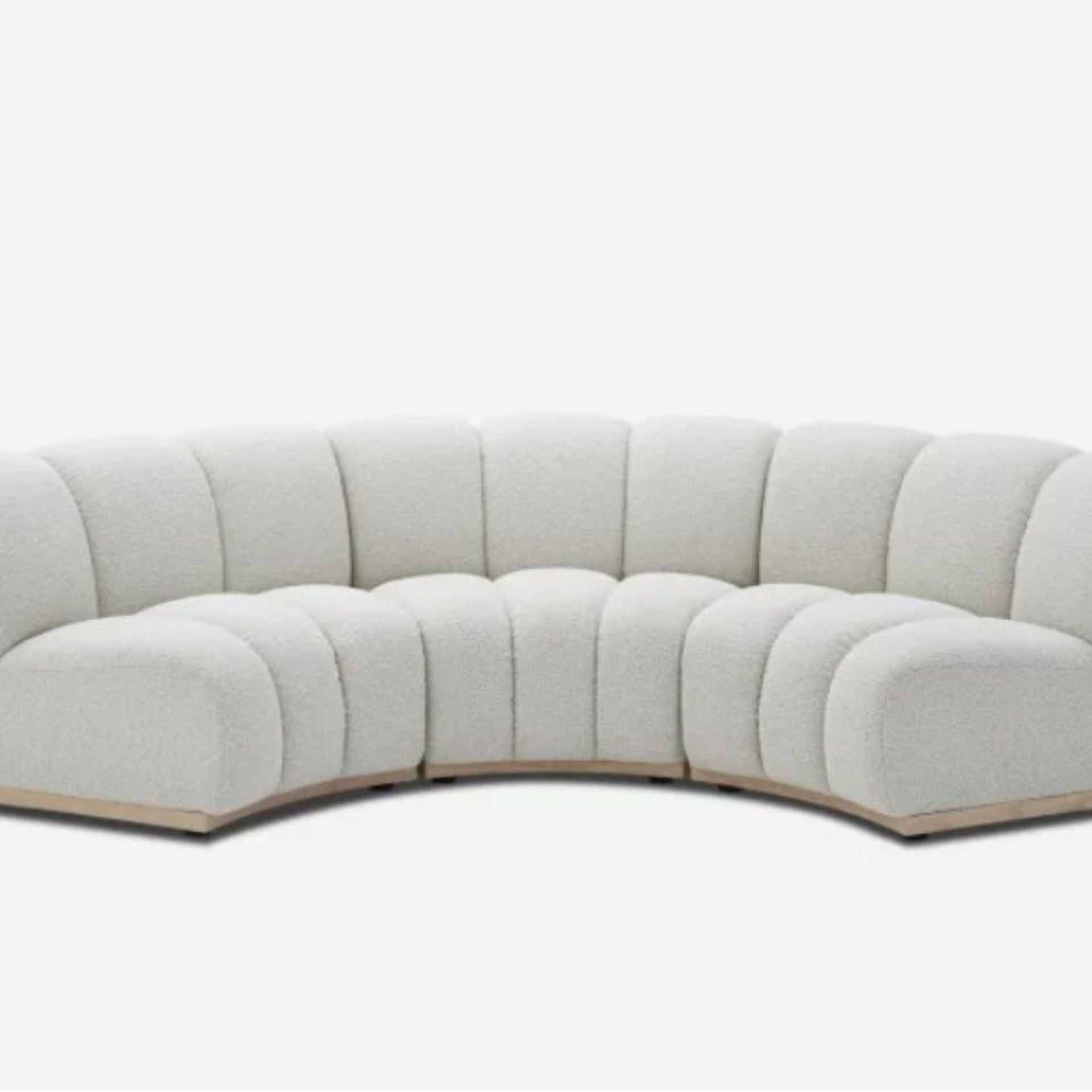 Curved boucle sofa