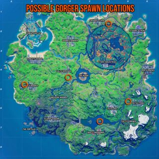 Fortnite Gatherers and Gorgers locations map