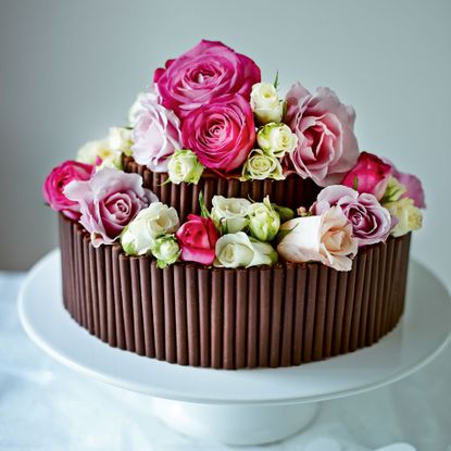 Rose and Chocolate Wedding Cake photo