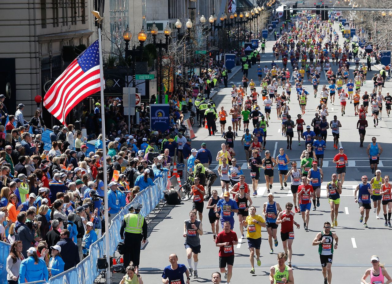 Boston Marathon runners