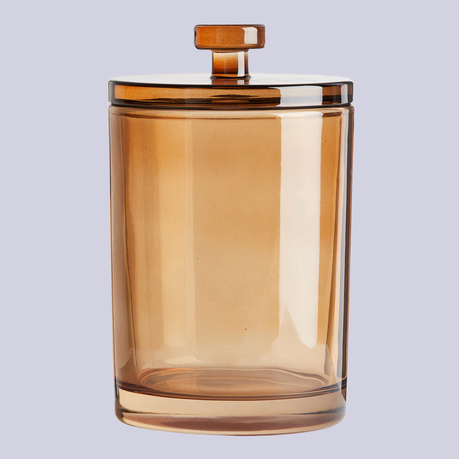 A brown glass jar