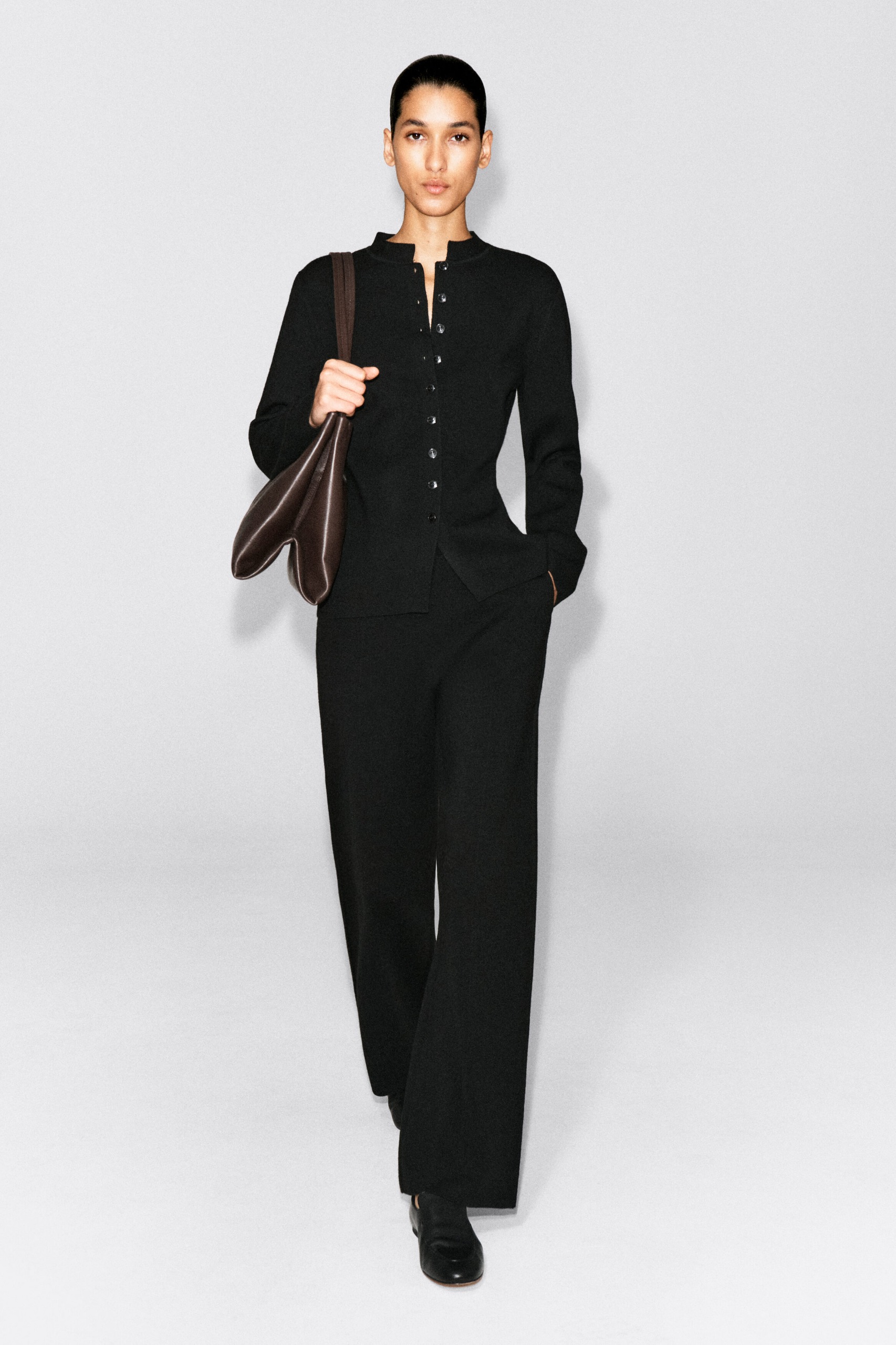 Merino Wool Blend Straight-Leg Trousers