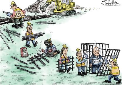 Political cartoons U.S. Flint Michigan water