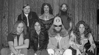 Lynyrd Skynyrd backstage in 1975