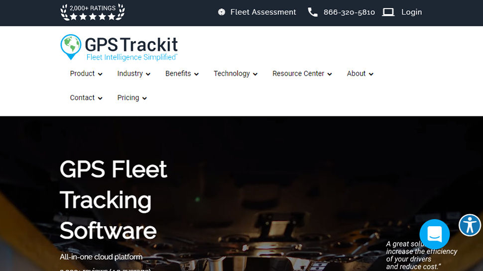 Website screenshot of GPSTrackit