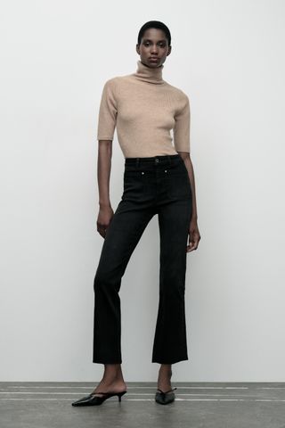 High-Waisted Mini Flare Jeans Z1975