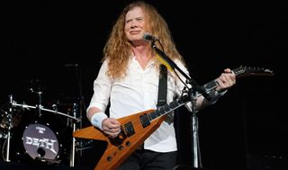 Megadeth's Dave Mustaine performs onstage at the Germania Insurance Amphitheater in Austin, Texas on August 20, 2021