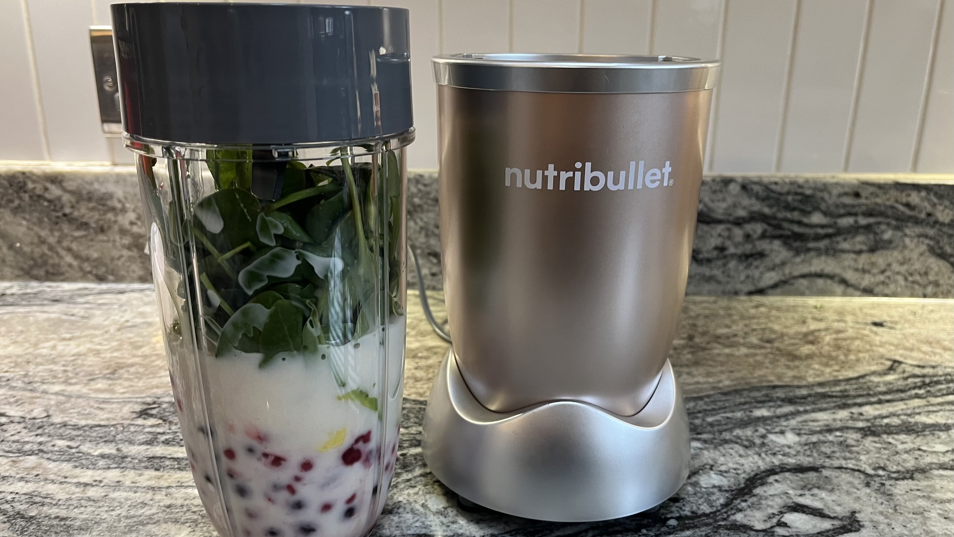 Nutribullet Pro 900 smoothie ingredients in the chamber
