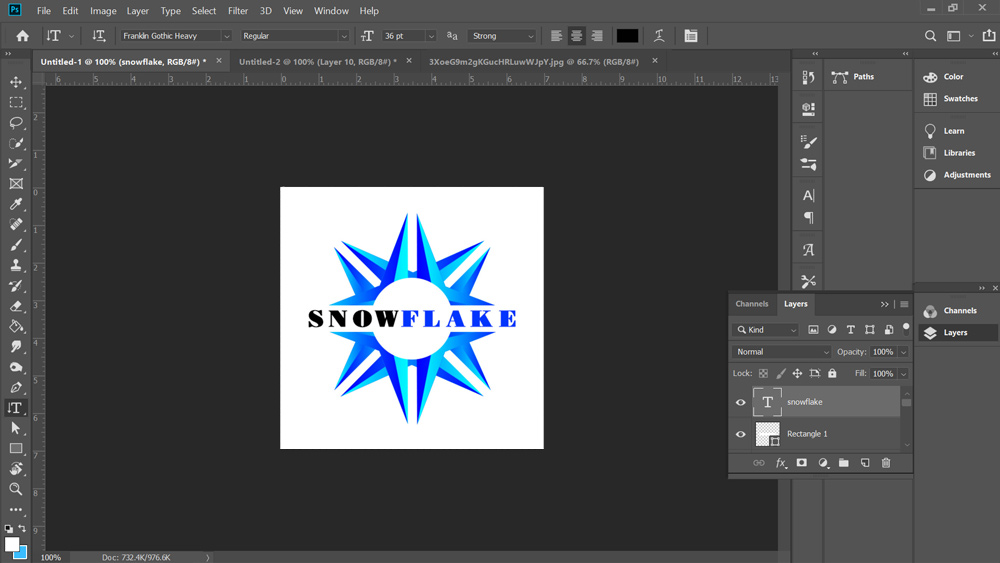 A screengrab showing how to design a logo in Photoshop