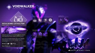 Destiny 2 Class guide Voidwalker warlock nova bomb cataclysm description