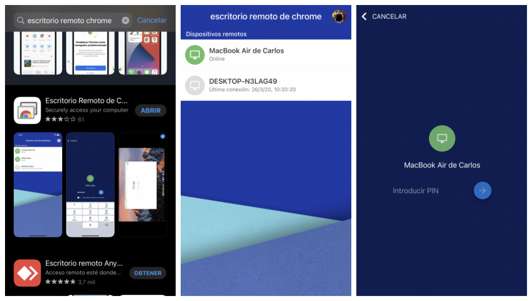 Escritorio remoto Chrome