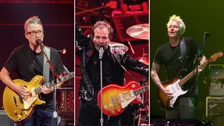 Pearl Jam's Stone Gossard, Eddie Vedder and Mike McCready perform live in May 2022