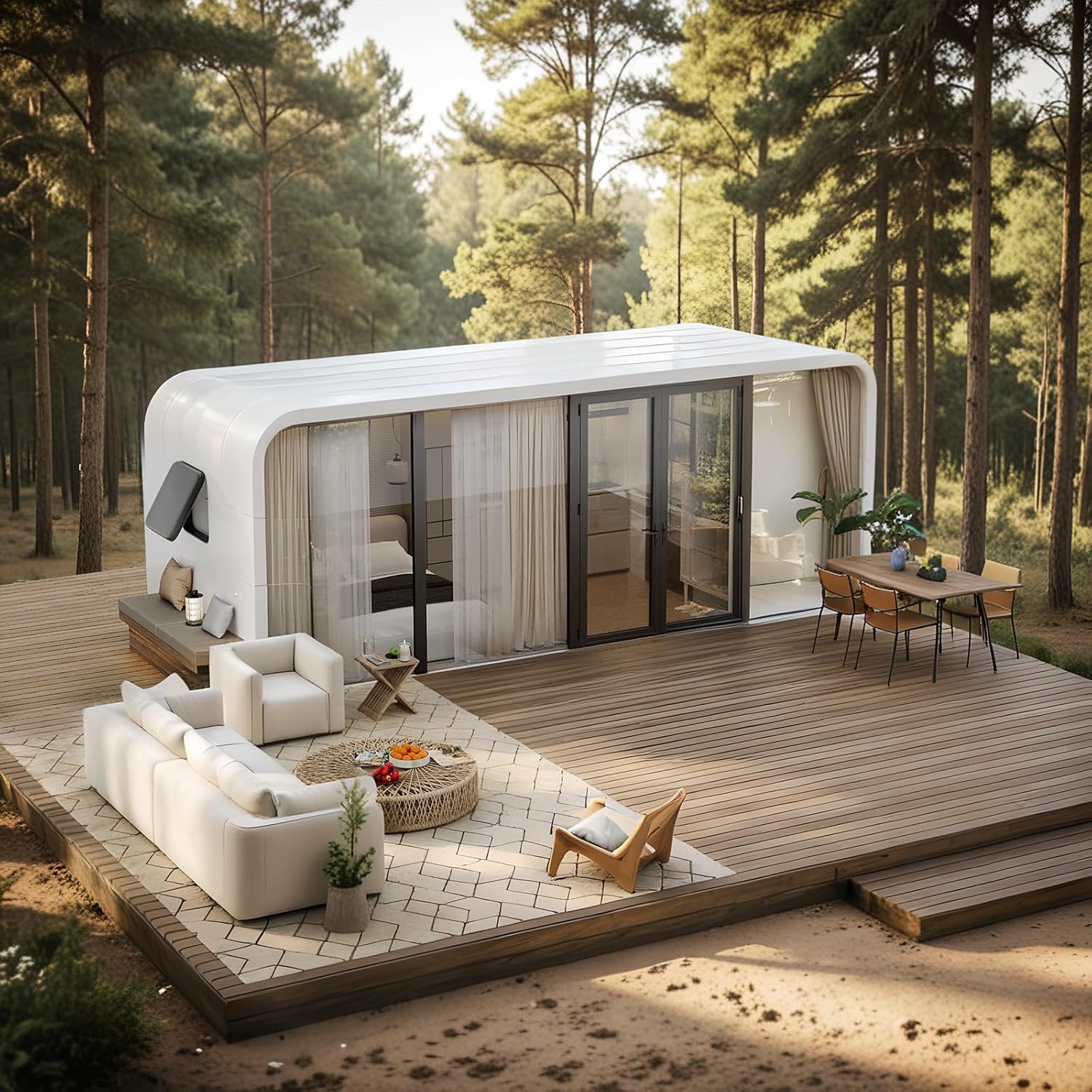 Ryongii 19ft Modern Prefab Steel-Framed Tiny House to Live in - Built for 16-Storm Winds &amp;amp; Earthquakes Proof&amp;#65292;customizable Mobile Cabin With Full Kitchen &amp;amp; Bath - Backyard Office, Guest House, Adu