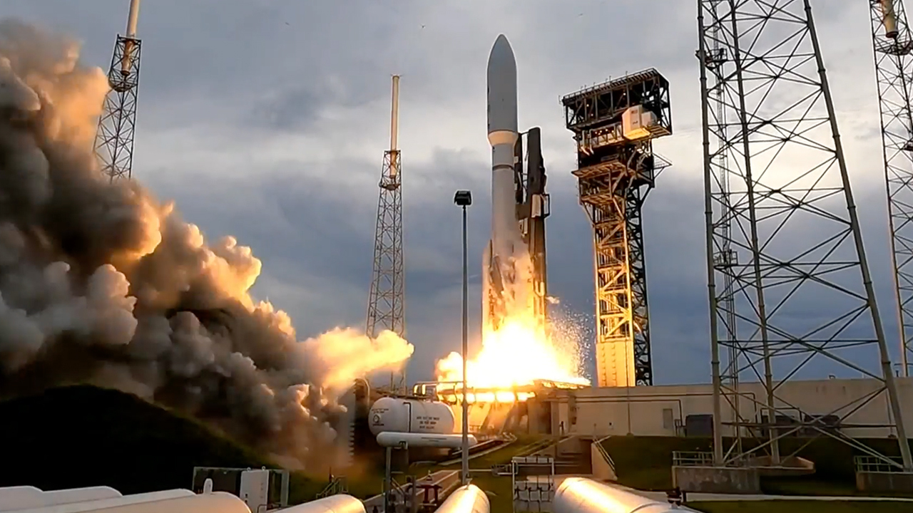 A United Launch Alliance Atlas V rocket launches the USSF-12 mission for the U.S. Space Force on July 1, 2022, from Cape Canaveral Space Force Station in Florida.