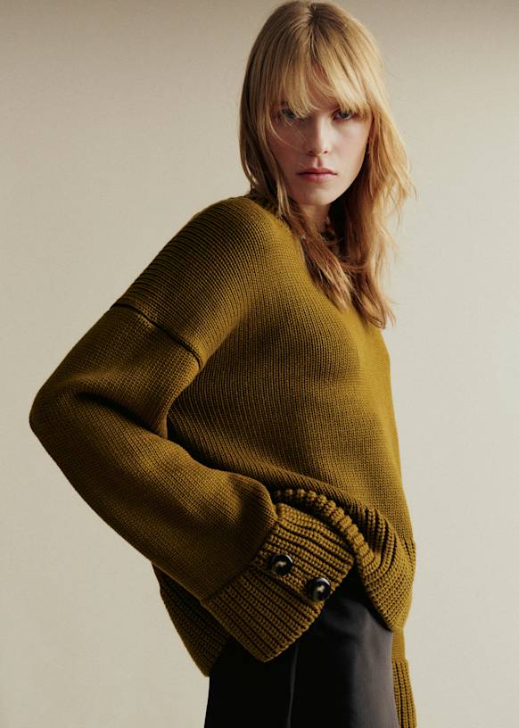 Marin Sweater - Olive Green - Merino Wool - S&amp;eacute;zane