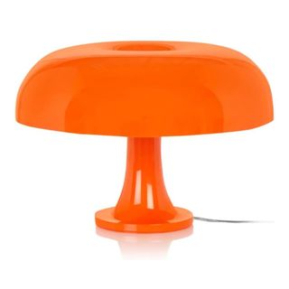 An orange mushroom lamp