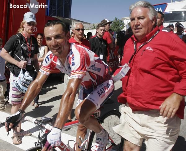 Joaquim Rodriguez heads to the podium after a successful stage
