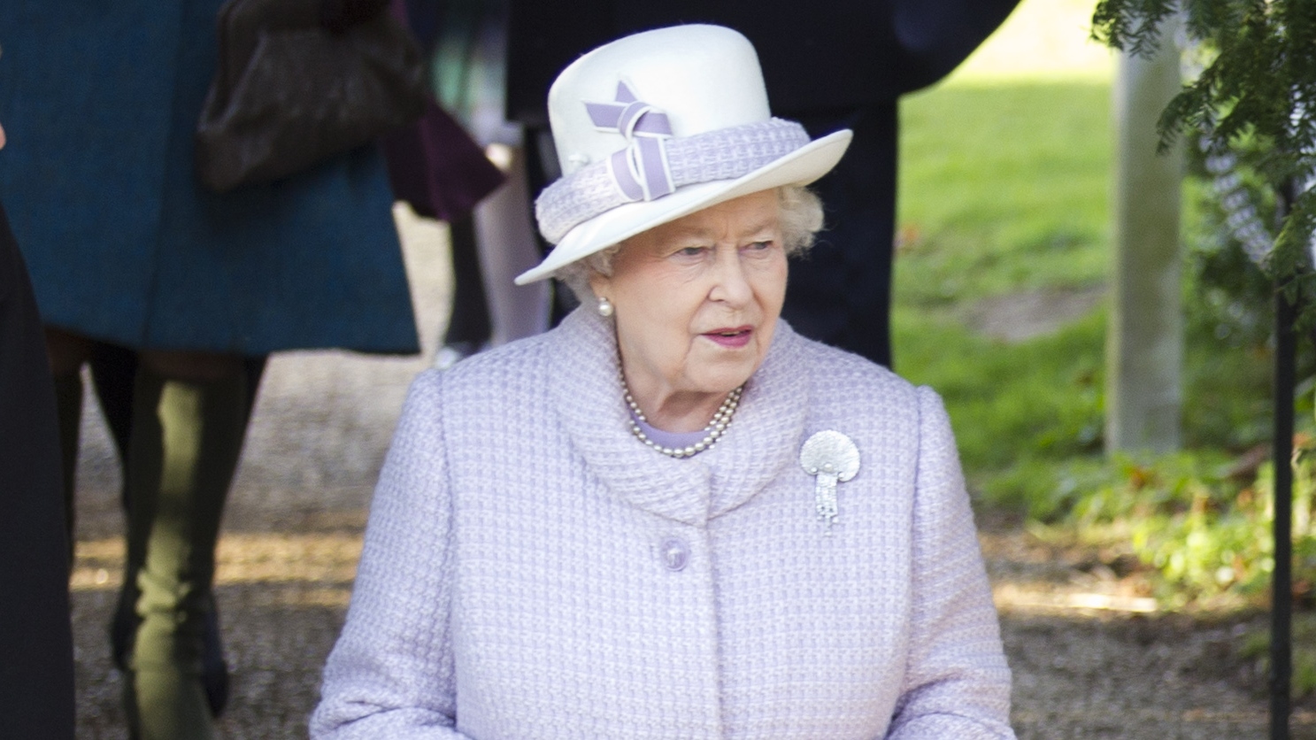 Queen Elizabeth attends church at St Mary Magdalene Church on Christmas Day 2011