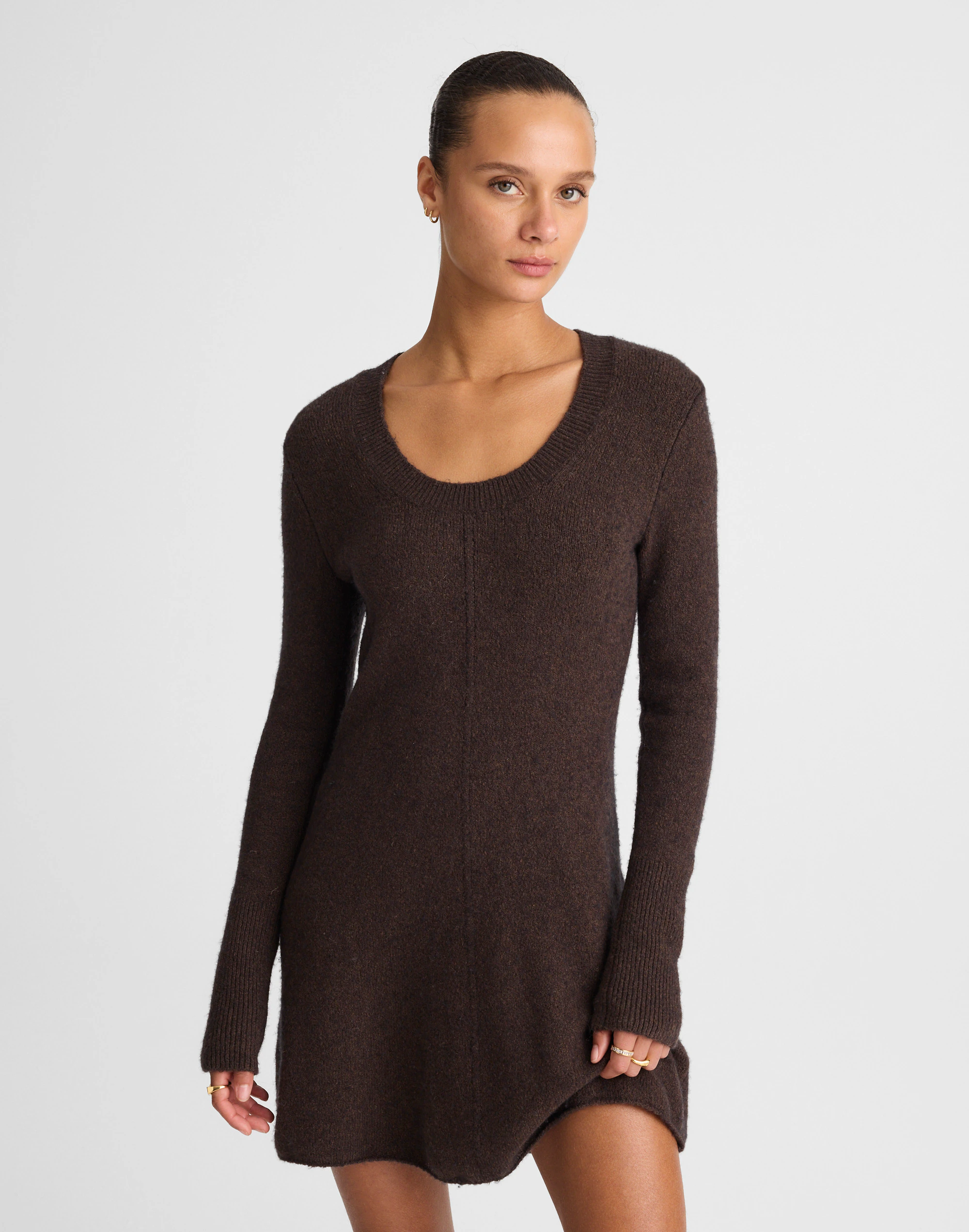 Scoopneck Sweater Mini Dress