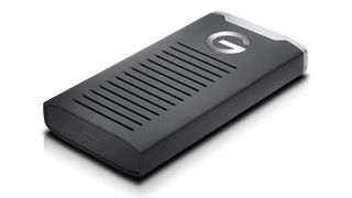The G-Drive Mobile SSD R-series is much smaller than a regular mobile hard drive, and much tougher too.