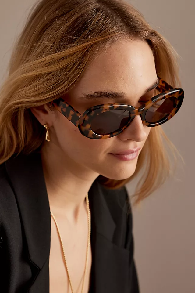 By Anthropologie the Emily Acetate Oval Polarised Sunglasses