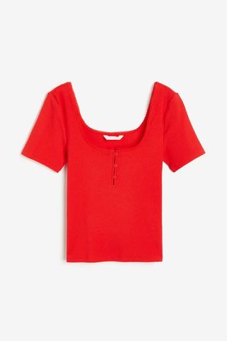 H&M red shirt women
