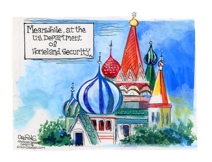 Political Cartoon U.S. Russia DHS