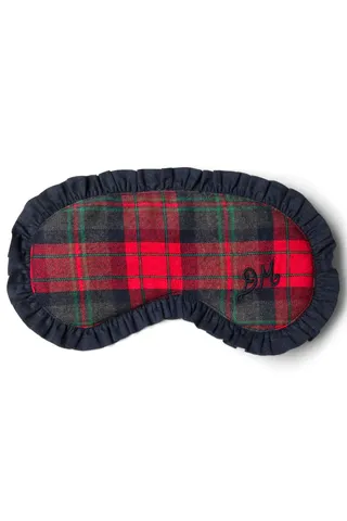 Damson Madder Eye Mask in Red Tartan.