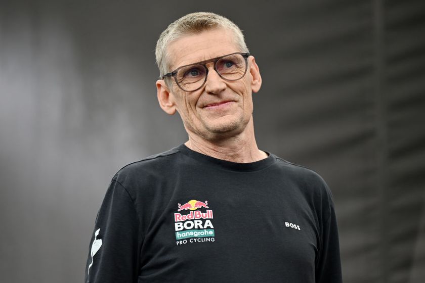 SALZBURG, AUSTRIA - JUNE 26: Rolf Aldag of Germany, sports director and ex-professional cyclist during the Official launch Team Red Bull - BORA - hansgrohe in Red Bull Hangar-7 on June 26, 2024 in Salzburg, Austria. (Photo by Tim de Waele/Getty Images)