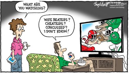 Editorial cartoon U.S. Football Scandals