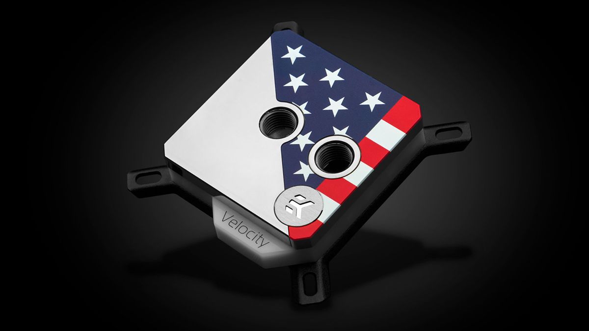 EKWB-Quantum Velocity CPU block with stars and stripes design