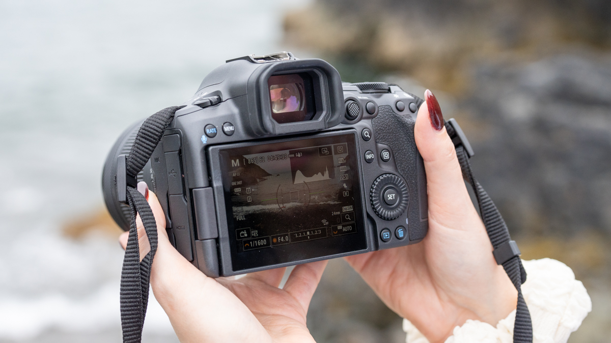 Canon EIS R5 II in the hand