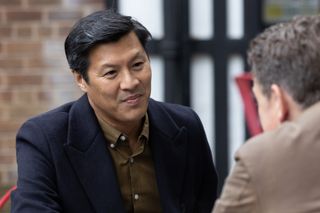 Meng Chye (above) and his wife have some unsettling news for their daughter in Hollyoaks.