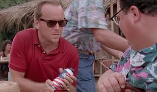 Jurassic Park Dodgson shows the shaving cream canister to Nedry