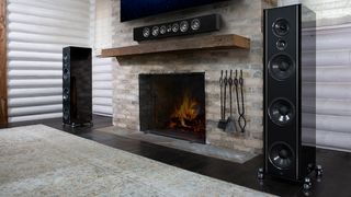 PSB Synchrony T800 flanking a fireplace