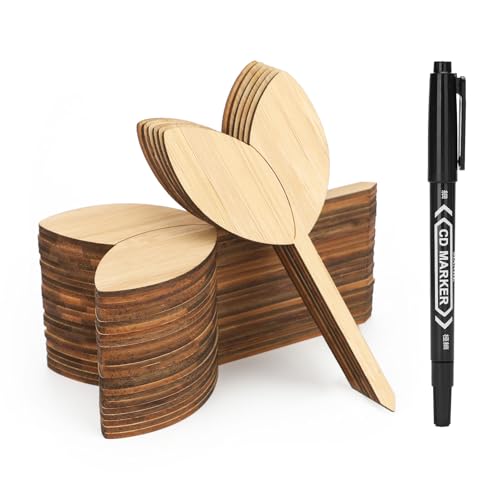 Kinglake Garden Bamboo Plant Labels,plant Labels 60 Pcs Plant Tags Garden Labels Vegetable Garden Markers Tags for Plants With Permanent Marking Pen