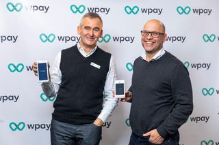 An image of the Wpay launch with Woolworths CEO Brad Banducci and Wpay managing director Paul Monnington 
