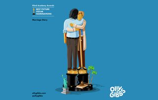 Olly Gibbs Oscars illustration - Marriage Story