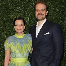 london, england february 01 lily allen and david harbour arrive at the charles finch chanel pre bafta party at 5 hertford street on february 1, 2020 in london, england photo by david m benettdave benettgetty images