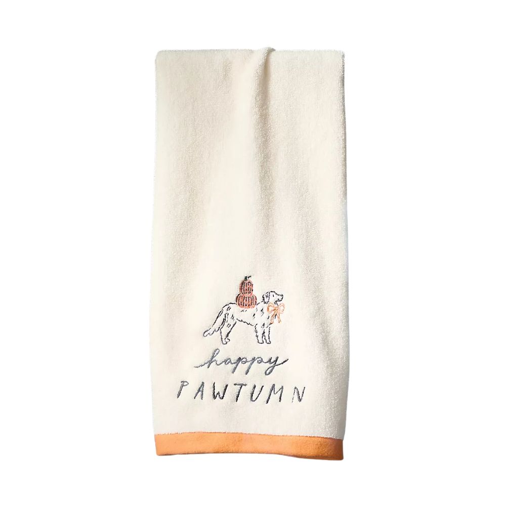 Krissy Mast Happy Pawtumn Cotton Hand Towel