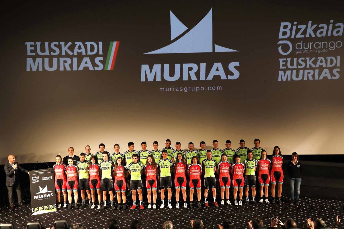 The Euskadi-Murias and Bizkaia Durango-Euskadi Murias cycling teams.