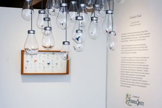 At first glance, the new chandelier’s 22 mouth-blown glass bulbs