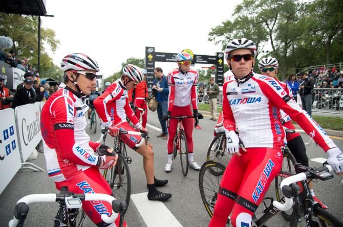 Katusha riders at the start of the GP de Montr&eacute;al