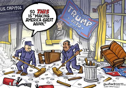 Political Cartoon U.S. Trump MAGA Capitol riot