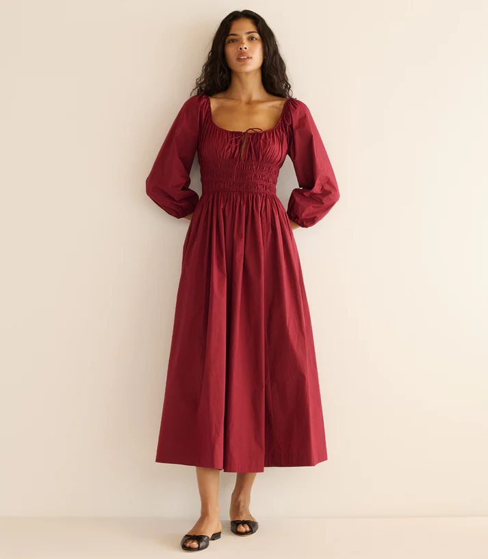 Quintessa Dress -- Deep Crimson