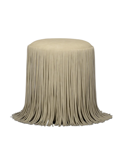 Shag Me Performance Vegan Leather Ottoman