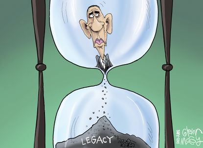 Political cartoon U.S. Barack Obama presidential legacy