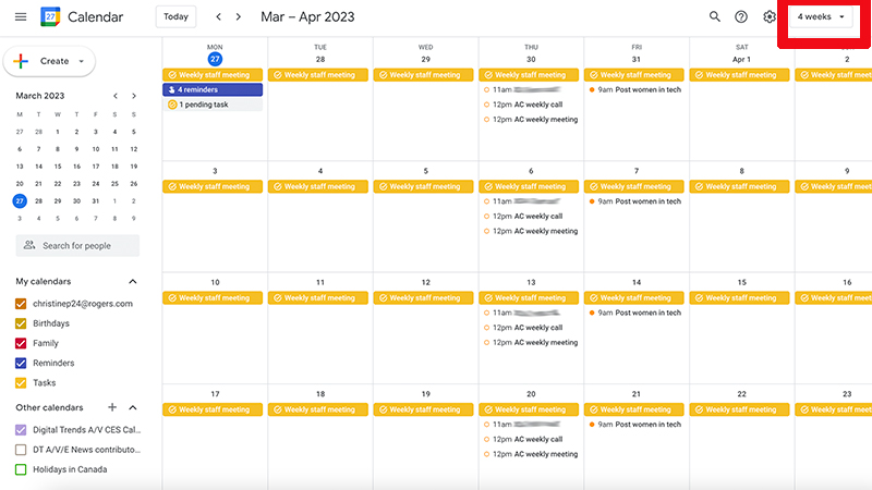 calendário do Google